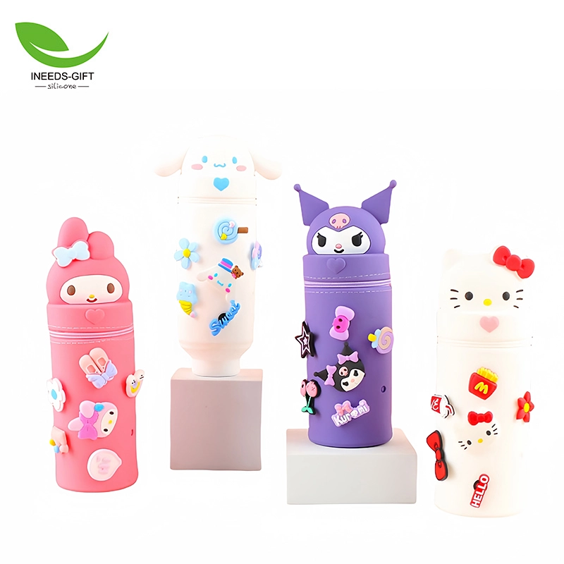 Bolsa de lápis de silicone infantil