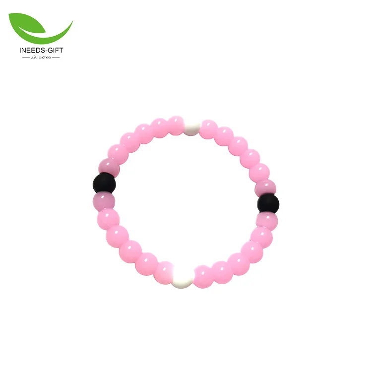 Pulseira de contas de silicone